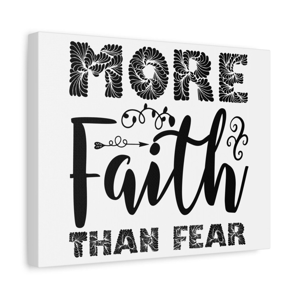Scripture Canvas Faith Than Fear Psalm 27:1 Christian Wall Art Print Ready to